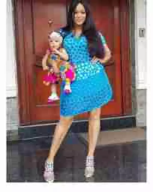 Ex Beauty Queen, Adaeze Yobo And Her Cute Daughter Strike A Pose